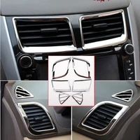 6 pcsset new design abs chrome interior air outlet decoration ring for hyundai solaris verna accent sedan hatchback 2011 2015
