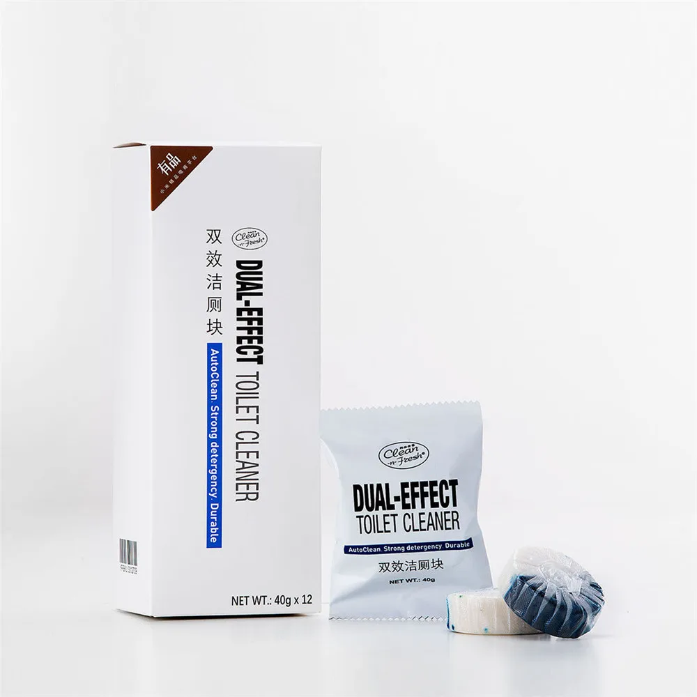 Блок для унитаза с двумя эффектами Clean-N-Fresh водорастворимый синие пузыри Глубокая