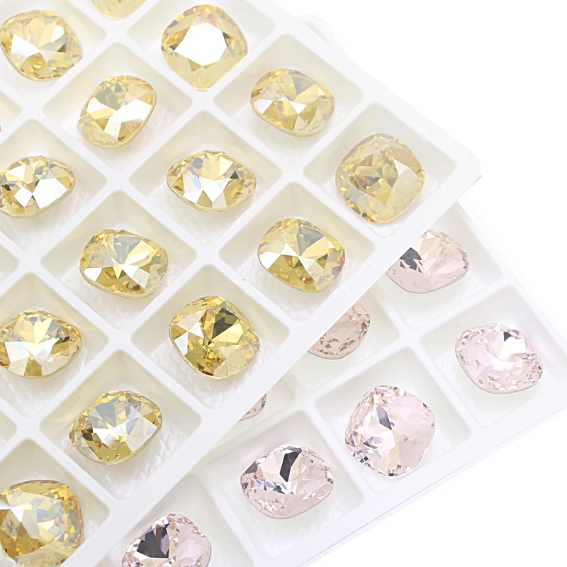 Толстые квадратные блестящие стразы бриллианты для одежды заостренный задник