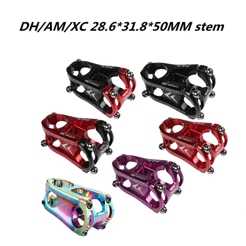 

Mountain bike stem DH / AM / XC 28.6 * 31.8 * 50MM stem lightweight hollow cross-country racing downhill short stem for 31.8 bar