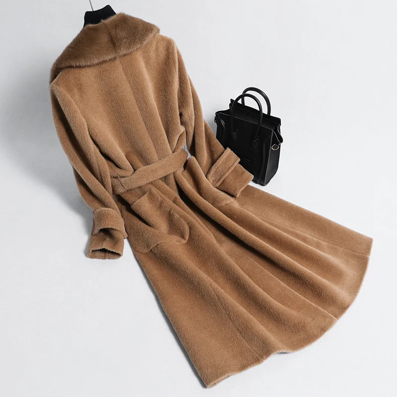 Пальто новинка шерстяное 2020 мутоновое пальто женское двустороннее кашемировое