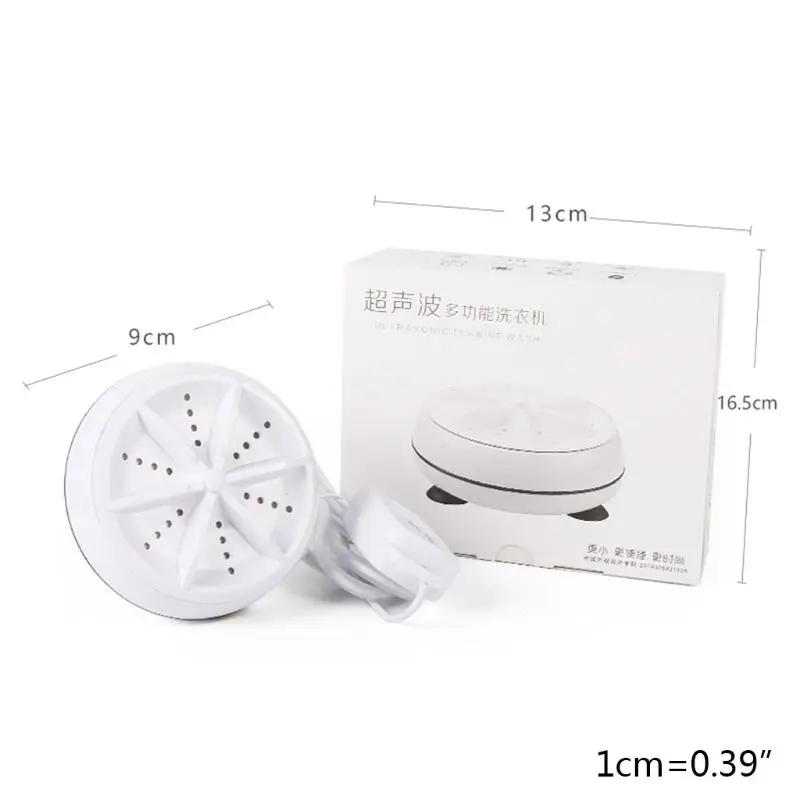 

Mini Portable Ultrasonic Turbo Washer Personal Laundry Rotating Washing Machine USB Charging for Travel Home Business