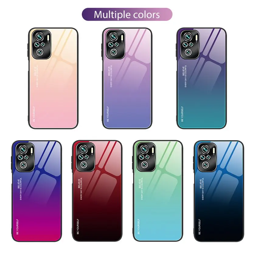 Gradient Glass Case for POCO M3 Pro 5G Case POCO F3 X3 Pro Tempered Glossy Cover For POCO X3 NFC F2 Pro Fundas