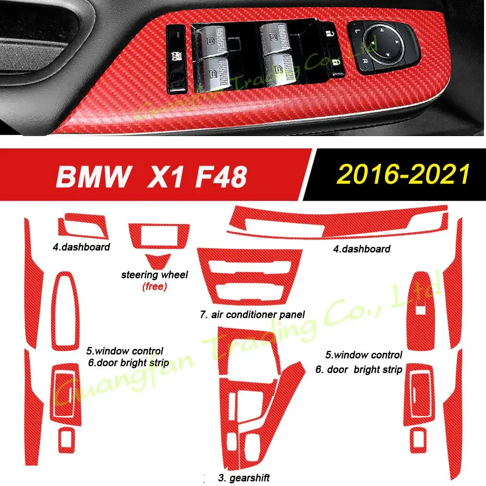 

Автомобильные аксессуары Neue 5D, наклейки из углеродного волокна для BMW X1 F48 2016-2021, декоративная Центральная панель управления