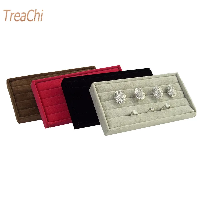 Портативный бархатный органайзер для ювелирных изделий колец сережек витрин