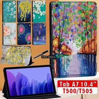 tablet case for samsung galaxy tab a7 2020 sm t500 sm t505 10 4 inch pu leather folding stand cover for t500 t505