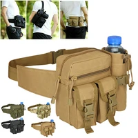 tactical outdoor men sports waist bag waterproof nylon pack hiking phone water bottle pouch military camping climbing belt bag