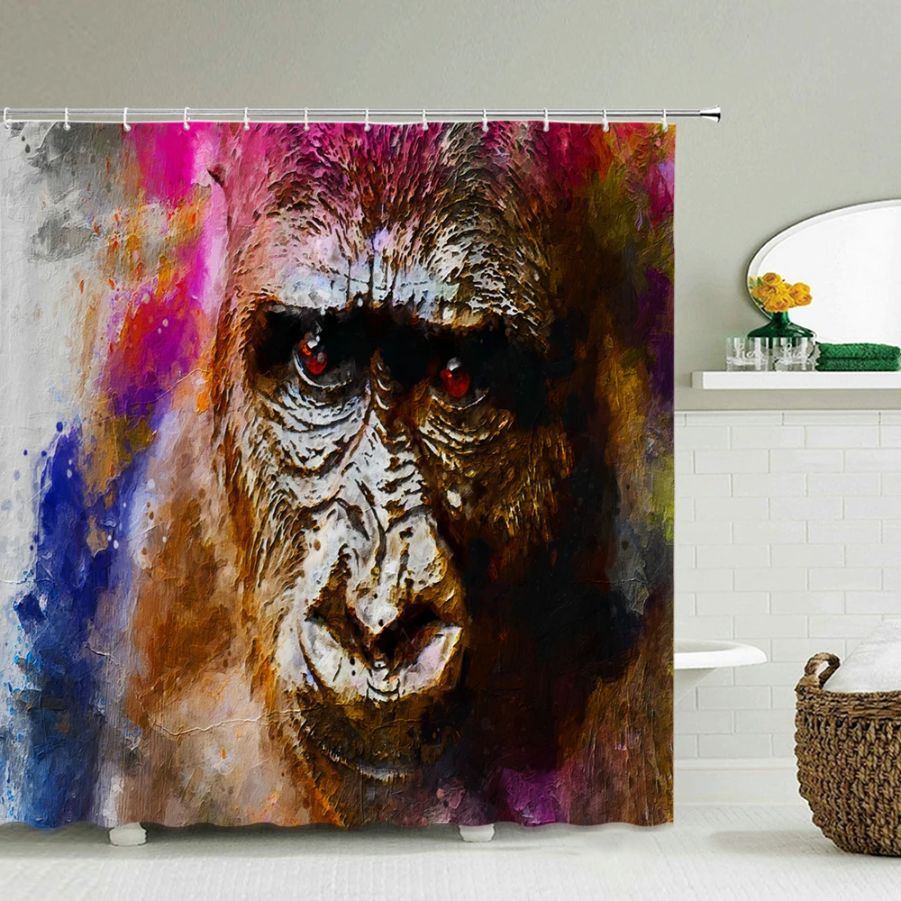 Водонепроницаемая занавеска для душа с рисунком лошади слона 180*200 см | Дом и сад