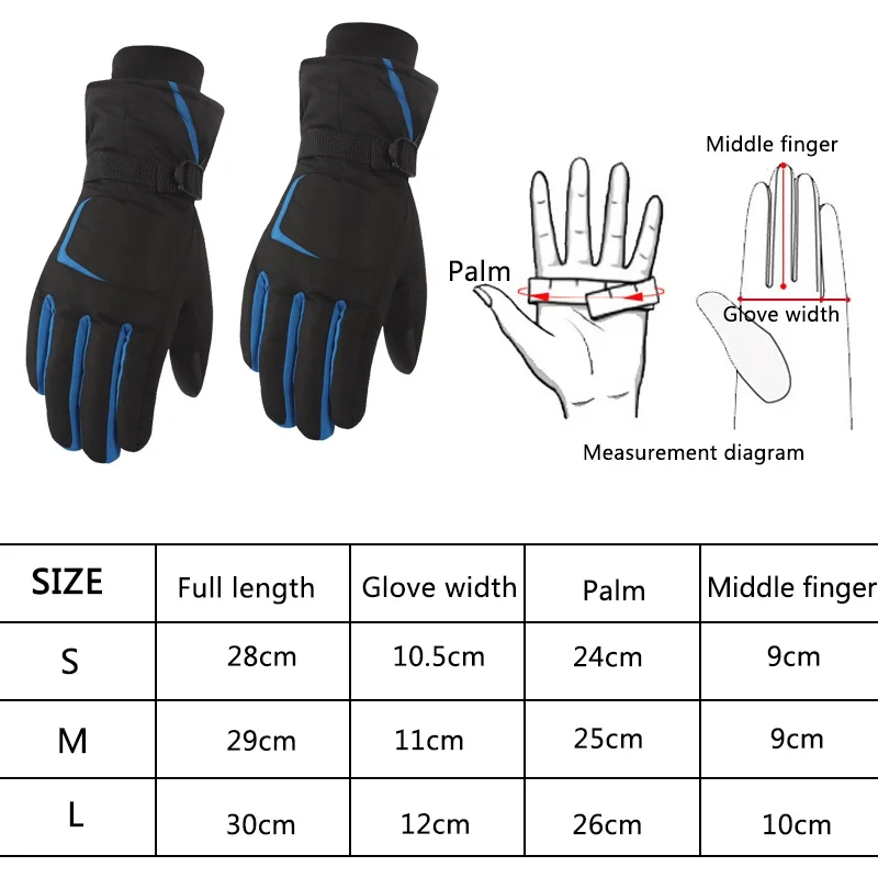 

2pcs/Set Men's Snowboard Gloves Snowmobile Motorcycle Riding Ski Gloves Winter Gloves Windproof Waterproof Unisex Snow Gloves