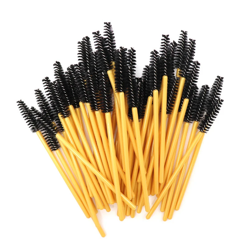 golden black 1000 шт/партия одноразовые щеточки для туши для ресниц Аппликаторы Силиконовые кисти для наращивания ресниц одноразовые кисти для макияжа - Handle Color: golden black