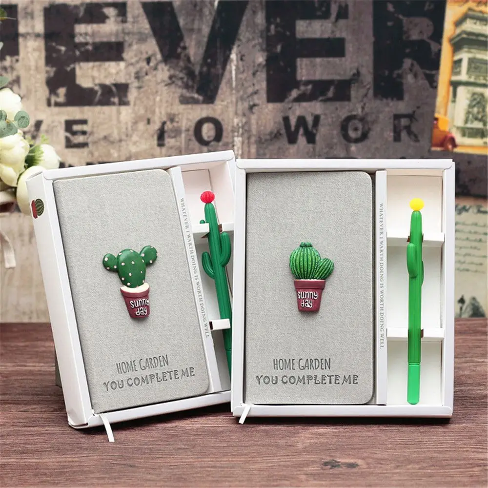 1 шт. милый мультфильм Кактус ноутбук с ручкой дневник планировщик журнал тетрадь