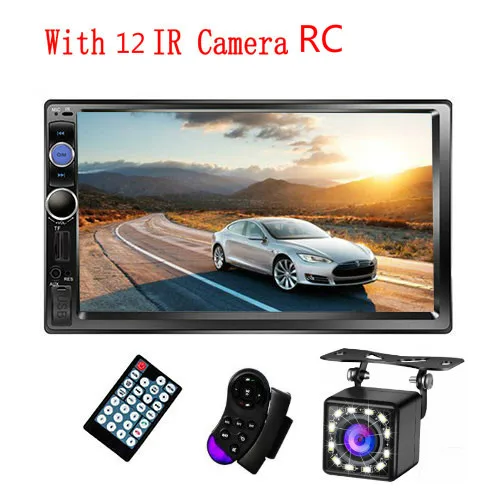 remote-12ledcam Авторадио 2 Din автомагнитола Bluetooth HD " сенсорный экран Estereo Para Авто Центральный Multimidia MP5 плеер Coche 7010B рамка - Цвет: remote-12ledcam