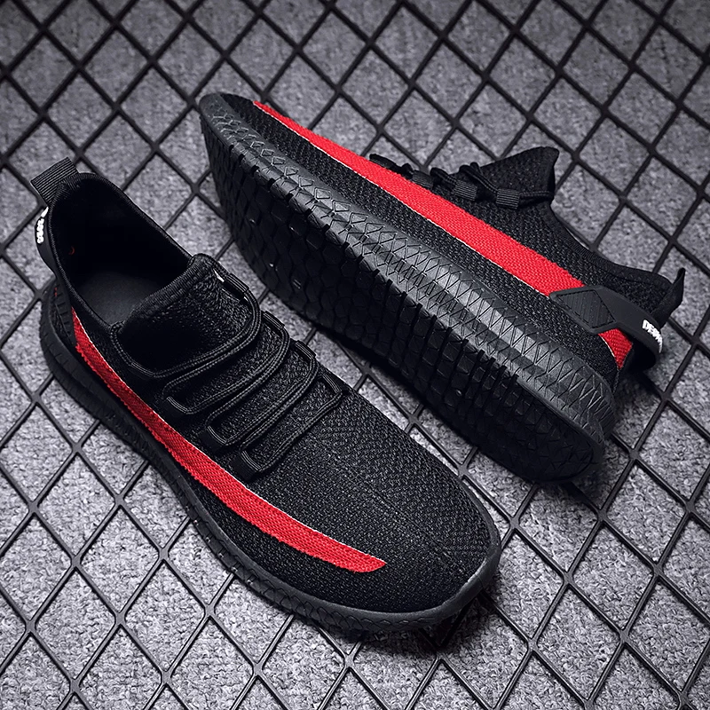 Кроссовки мужские сетчатые повседневная обувь на плоской подошве дышащие для