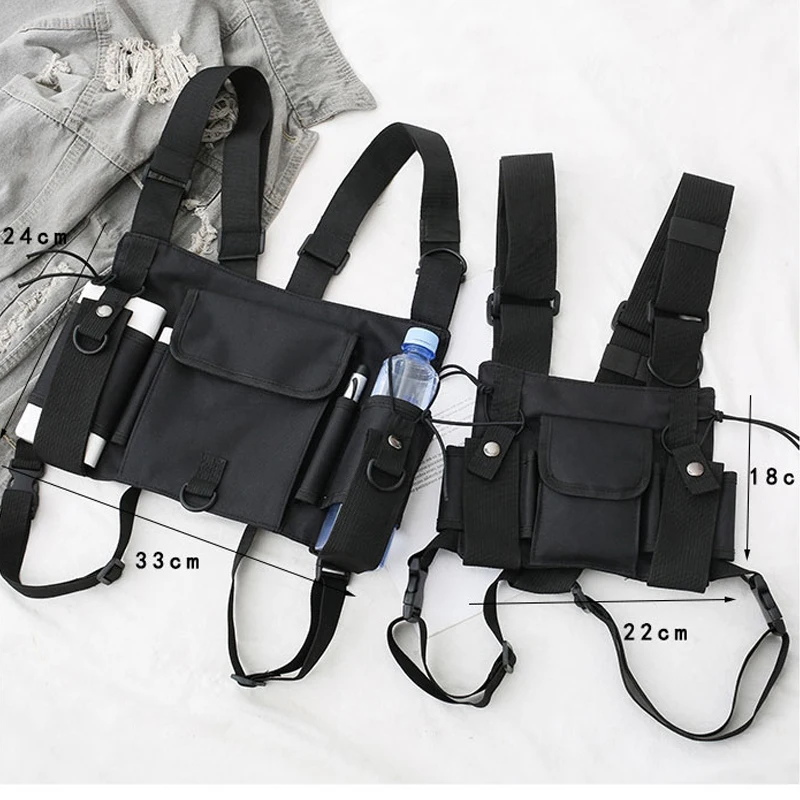 

Tactical Vest Chest Bag Oxford Running Streetwear Bag Unisex Functional Bag Soft Waistcoat Chest Bags Multifunctional Backpack