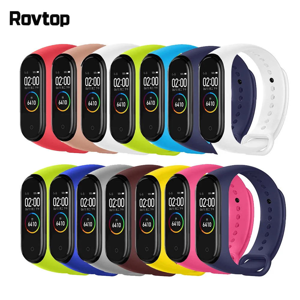 Цветной ремешок для MI Band 4 аксессуары Miband 4/3 сменный силиконовый умного браслета