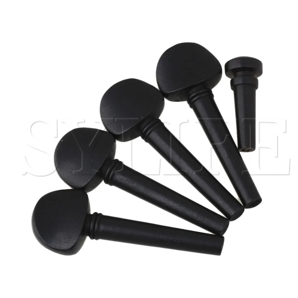 

4/4 Violin Ebony Parts Pegs, Endpin W/ Pearl Shell Set