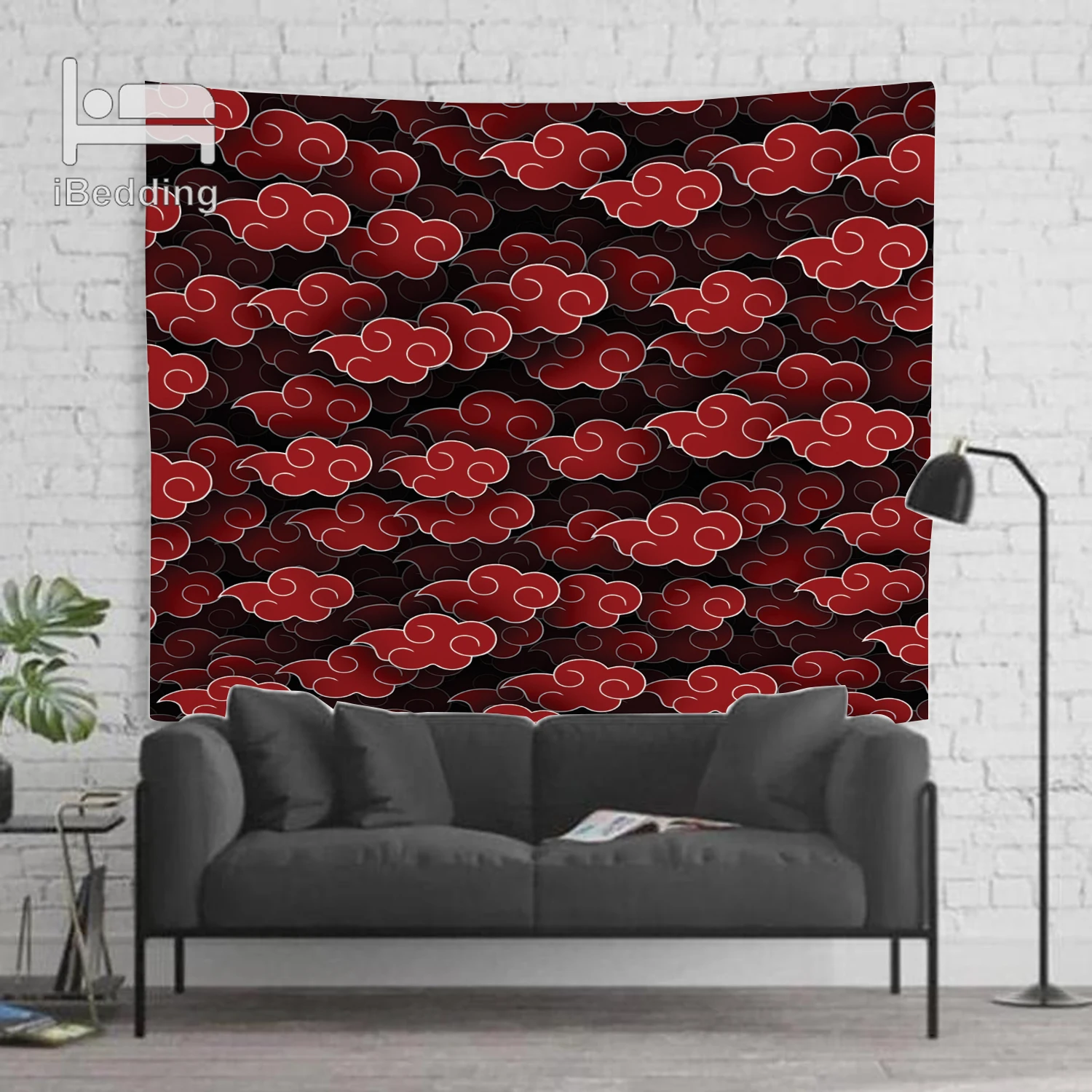 Настенный гобелен с рисунком из мультфильма нартос красными облаками подвесные