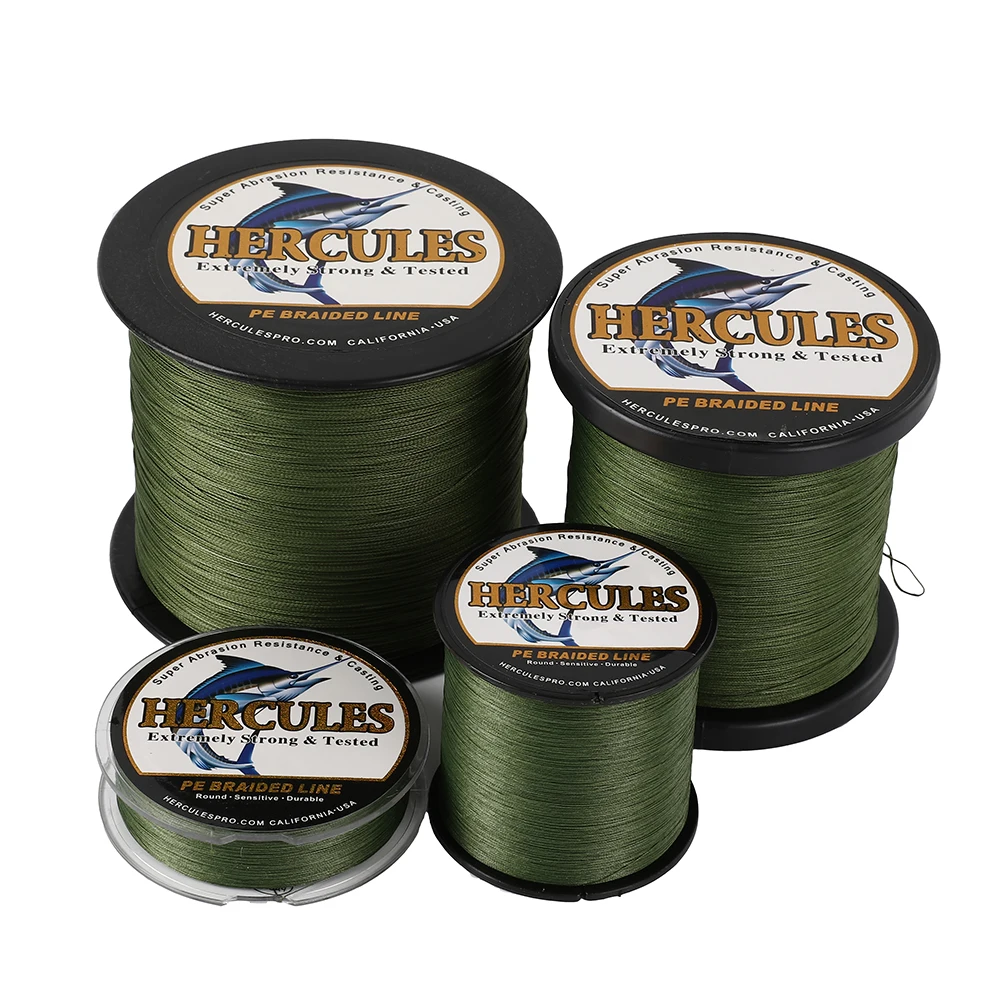 Геркулес без потери цвета плетеная леска 8 нитей зеленая 100 м 1000 10 120LB супер ПЭ