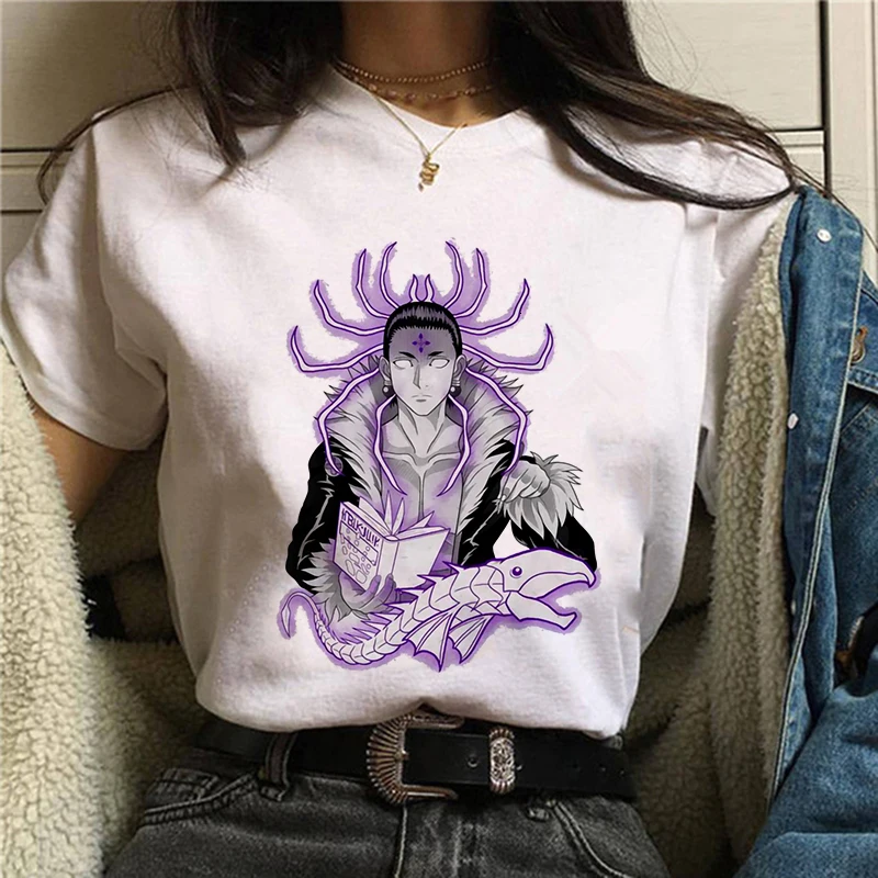 

Women Kawaii Hunter X Hunter T-shirts Tops for women T-shirt Killua Zoldyck T-shirt Round Neck Casual Soft Anime female T-shirt