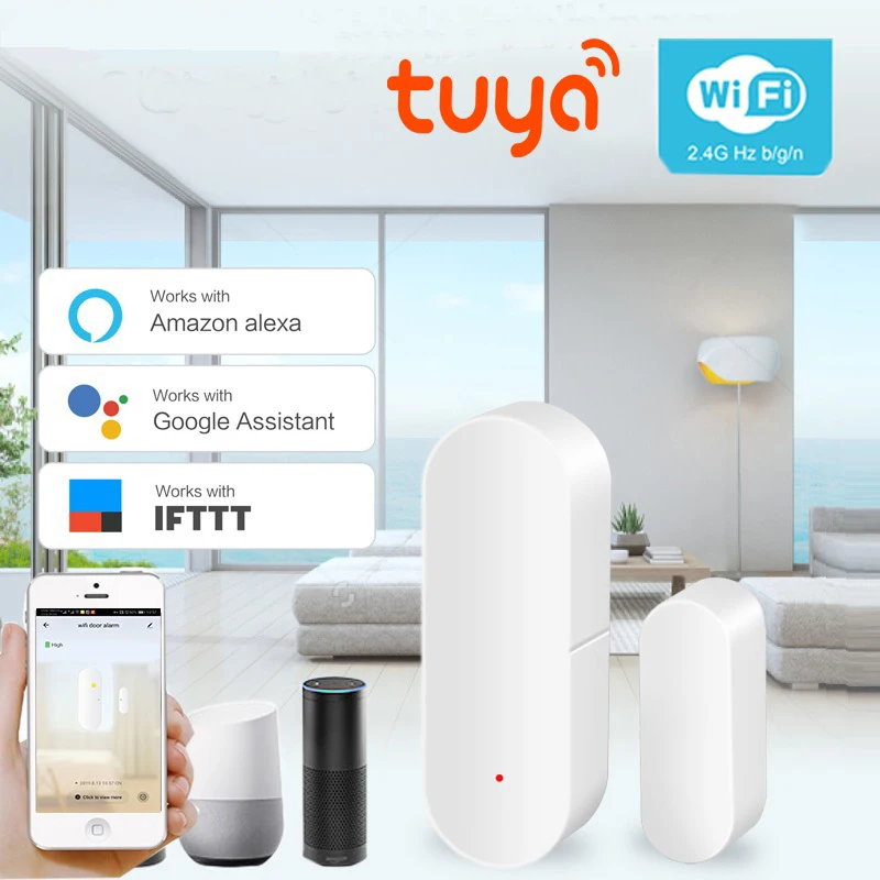 Tuya IFTTT приложение умный WIFI датчик для двери домашняя охранная сигнализация