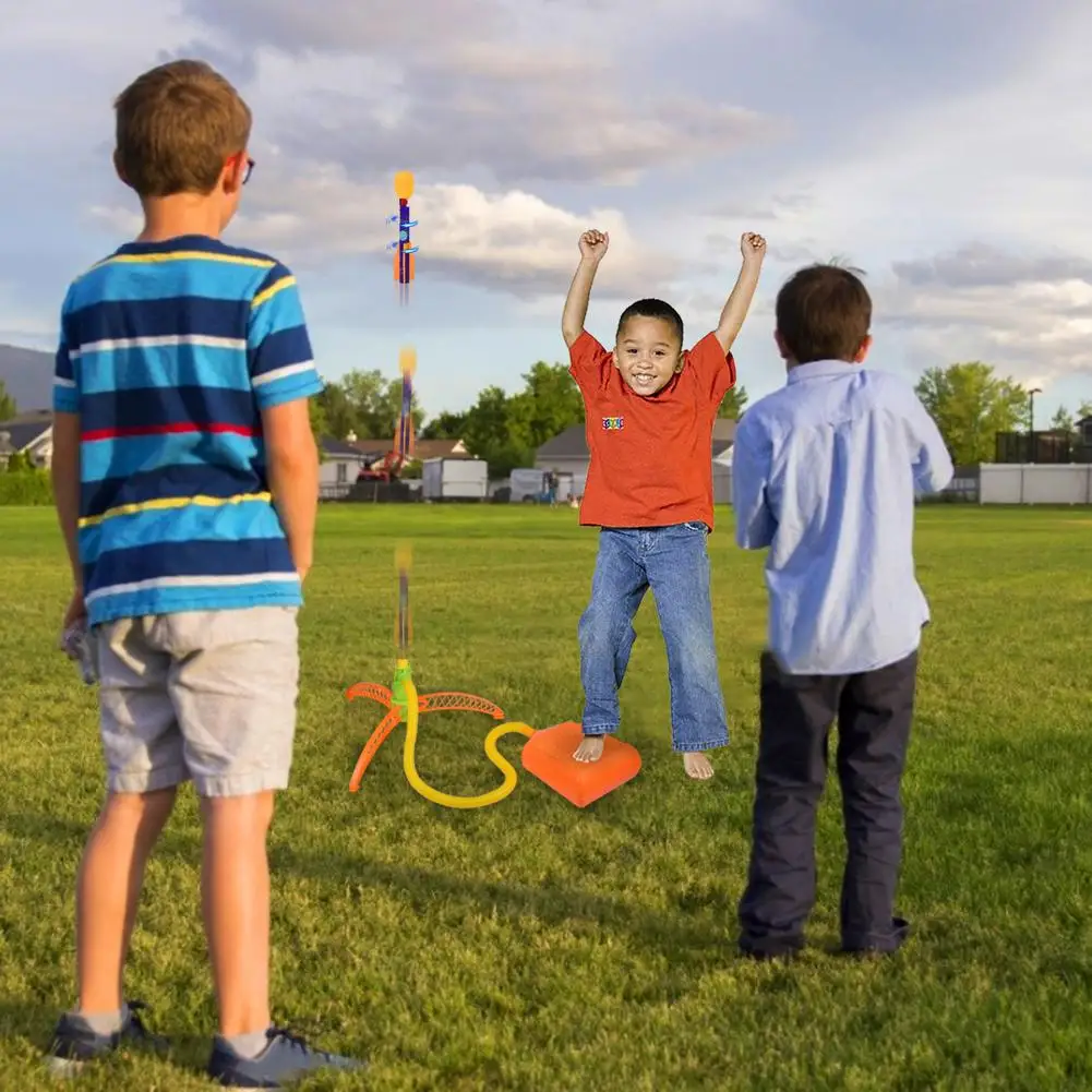 

Novel Toy Rocket Set With 3 Rockets Rocket Set Soars Up To 60 Feet Rocket Launcher Outdoors Game Toys Best Gift For Children