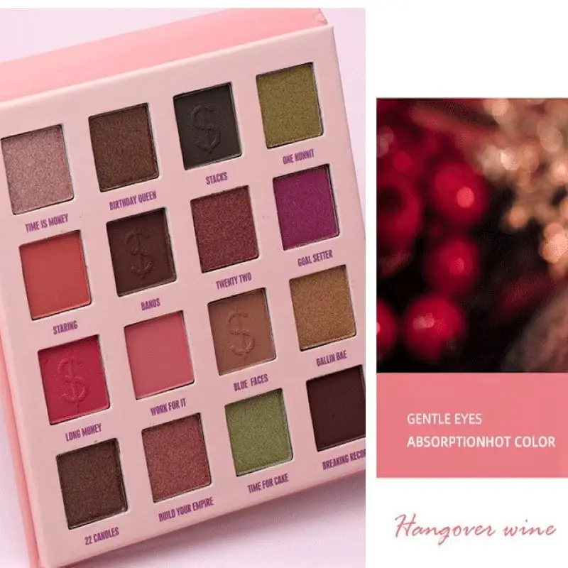 16 Цвета тени для век пластины матовые мерцающие Водонепроницаемый легко