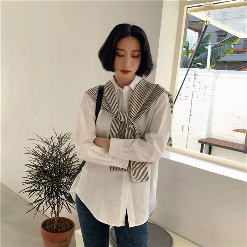 Милые короткие стильные офисные женские Универсальные свободные винтажные Топы