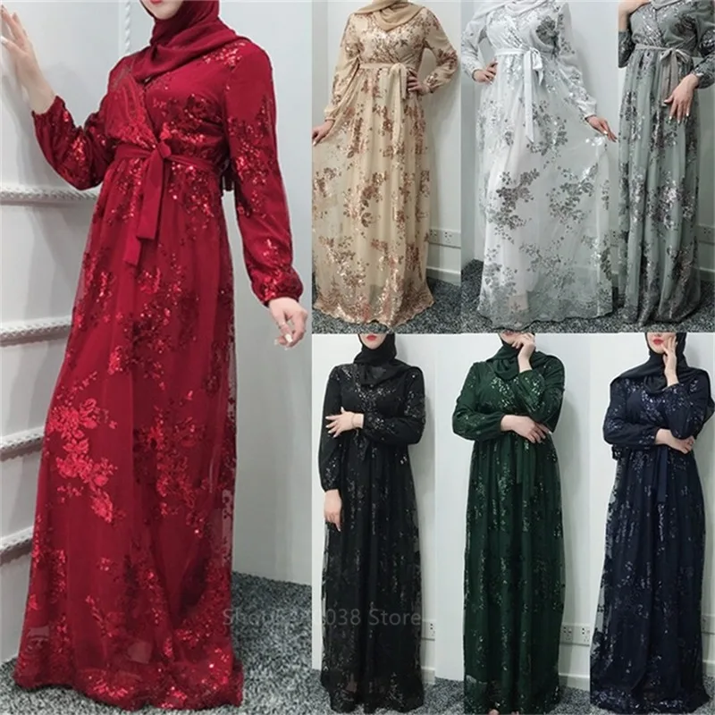 Модное женское мусульманское платье с вышивкой абайя кафтан хиджаб арабский