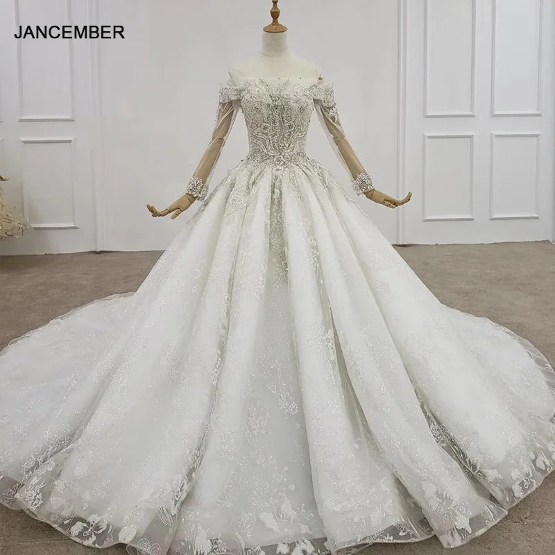 HTL1204 2020 роскошное свадебное платье с цветочным узором и бисером открытыми