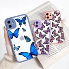 Чехлы для iPhone 11, чехол для iphone 12 Pro Max 12 Mini XR X XS 6 6s 7 8 Plus SE 2020, ударопрочный бампер с бабочкой, матовые жесткие чехлы