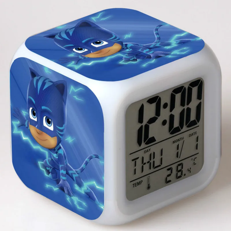 

PJ Masks Plastic Alarm Clock LED Table Voice Control Digital Powered Electronic Desktop Clocks Boy girl Children Birthday Gifts