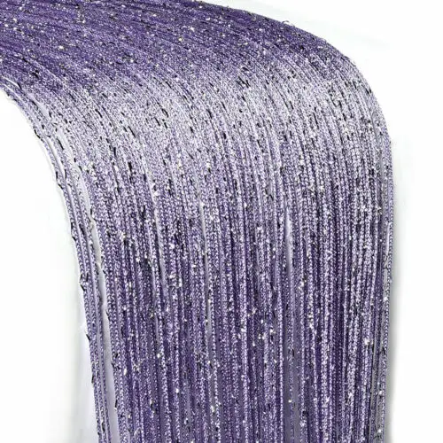 Purple 3x2,9 м струнная занавеска светящаяся линия блестящая кисточка струны дверное окно декорационный делитель занавес Блестящий подзор украшение дома - Цвет: Purple
