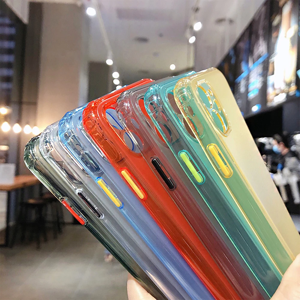Fluorescent Bumper Hard PC Shockproof Phone case For Note10 pro plus M10 M40S A10 A750 A70 A50 A51 A30 A20E A10S A9 Starpro 2018 | Мобильные