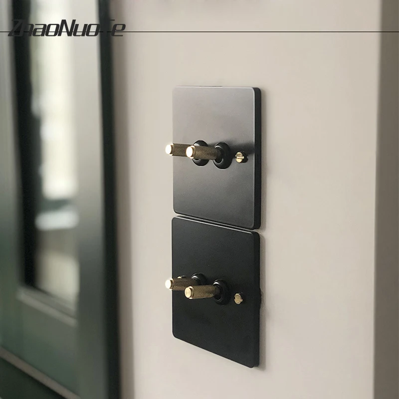 Настенный выключатель для лампы рычаг из латуни в стиле ретро переключатель 86