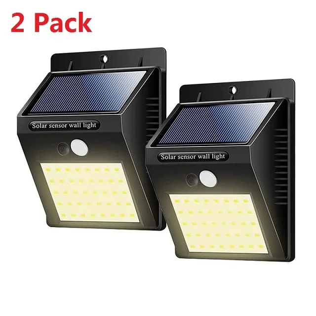 2 Packs Теплый белый, 40 светодиодный Солнечный движения Сенсор Противотуманные фары 1/2/4 шт. солярные наружные фонари Водонепроницаемый Беспроводной солнечные огни безопасности для сада - Испускаемый цвет: 2 Packs
