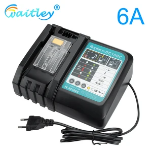 battery charger 6a fast charging current for makita 14 4v 18v 7 2v tool batterys eu plug 180w dc18rct dc18ra 1290 bl1850 bl1860 free global shipping