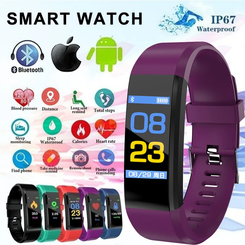 115 плюс браслет для пары пульсометр кровяное давление смарт фитнес трекер Smartband