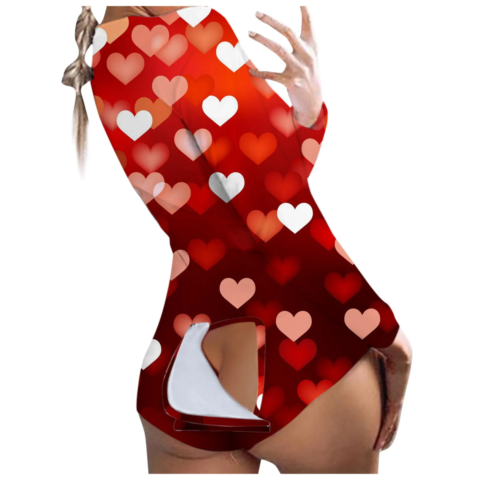 Женский комбинезон с длинным рукавом и принтом