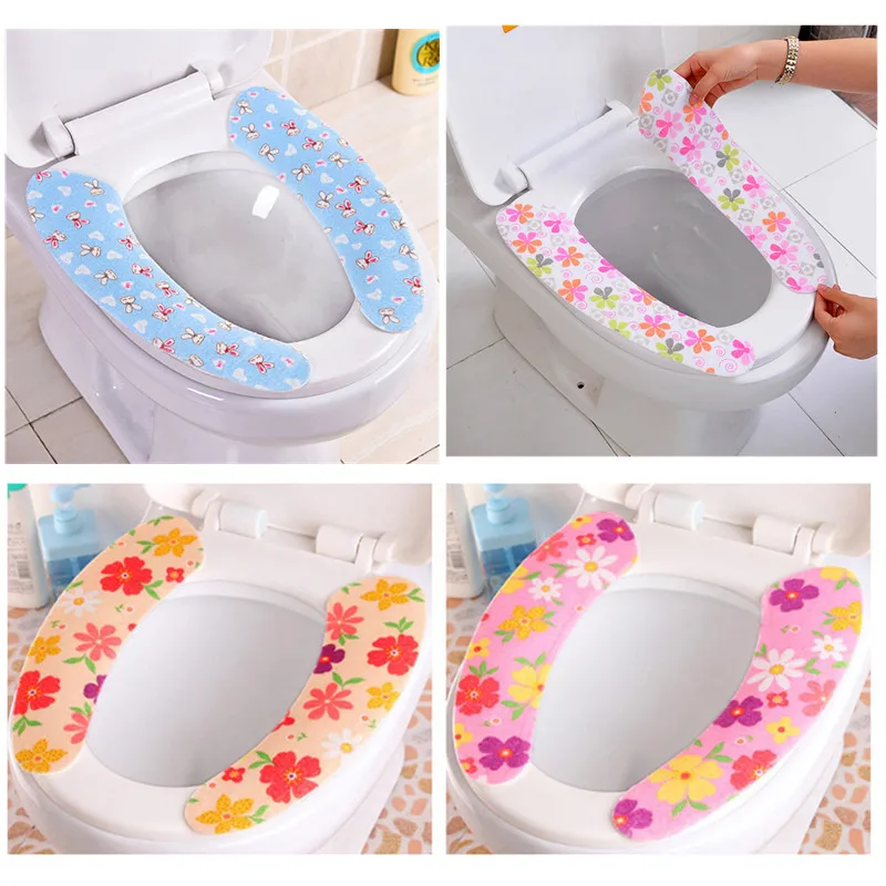 

Washable Sticky Toilet Seat Cover Mat Soft Paste Toilet Seat Pad Bathroom Seat Lid Cover Pad Washroom Toilet Seat Cover