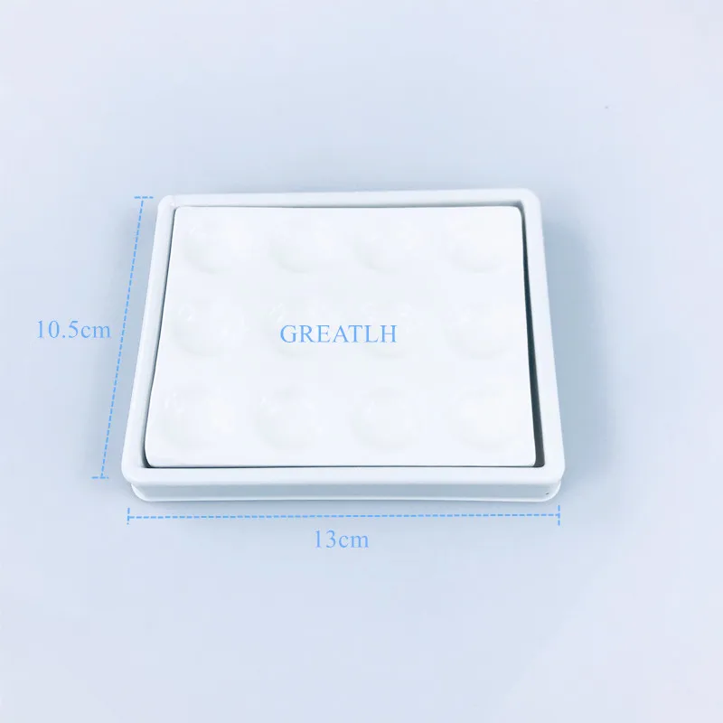 

Mixing Watering Ceramic Palette Moisturizing Plate 12 Slot Palette Dental Material In Dental Lab