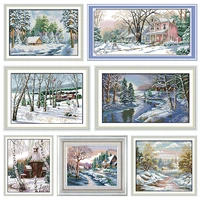 joy sunday cross stitch embroidery kit print patterns the early frost 11ct 14ct needlework decoration countedfabric thread set