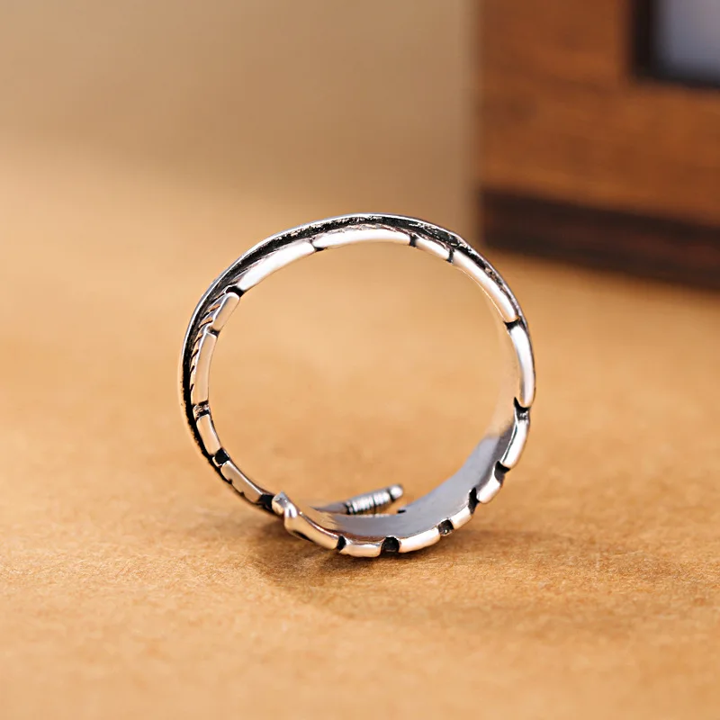 

Vintage 925 Sterling Silver Adjustable Feather Rings For Women Grils Sterling-silver-jewelry Wedding Jewelry Bijoux jz520