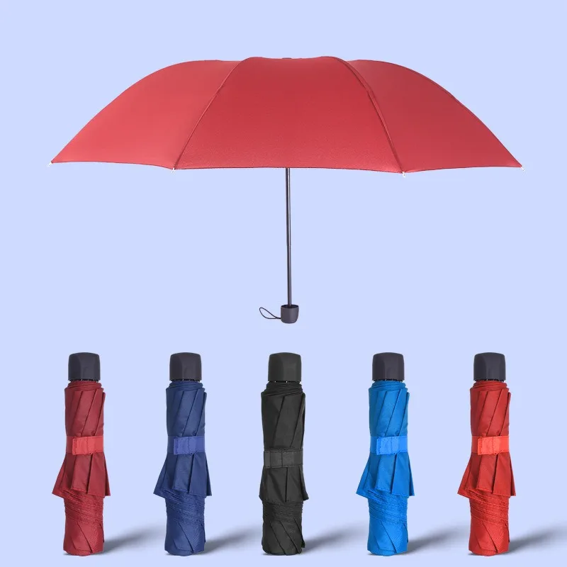 

Portable Rainbow Parasol Female Waterproof Rain Umbrellas 3 Folding Steel Frame Wind Resistant Travel Umbrella for Men and Women
