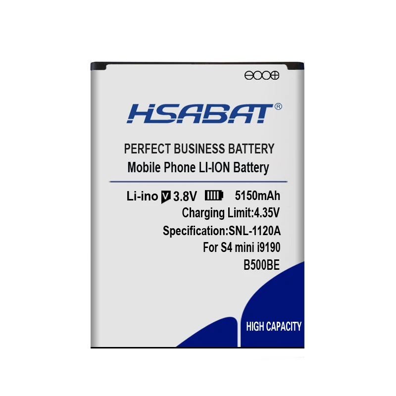 Аккумулятор HSABAT B500BE B500AE 5150 мАч для Samsung GALAXY S4 Mini NFC i9190 i9192 i9195 i9198|Аккумуляторы