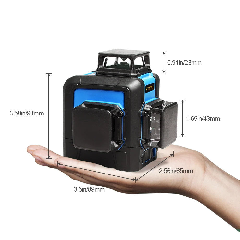 Huepar 3D 12 Lines Cross Line Laser Level RED Beam with Li-ion battery Self-Leveling Vertical & Horizontal With Base | Инструменты
