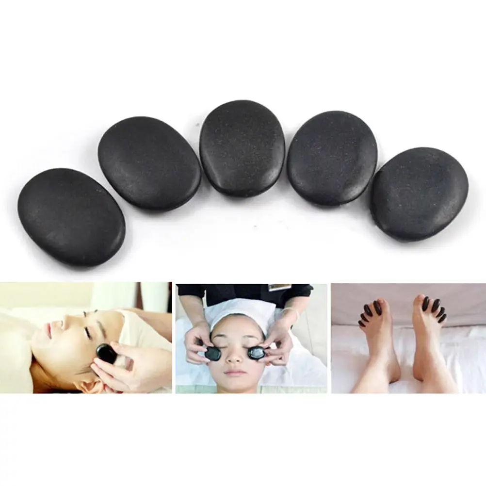 

6pcs Hot SPA Rocks Basalt Stone Natural Energy Massage Stone Set 3*4*1.3 cm Size Therapy Stone Pain Relief Health Care
