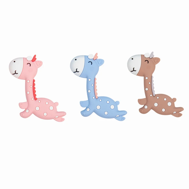 Giraffe Random 5 шт. детские игрушки для прорезывания зубов силиконовая подвеска-прорезыватель с изображением кота обезьяны жирафа, рыбы, животных, не содержит бисфенол, маленький Прорезыватель для зубов, 6 стилей - Цвет: Giraffe Random