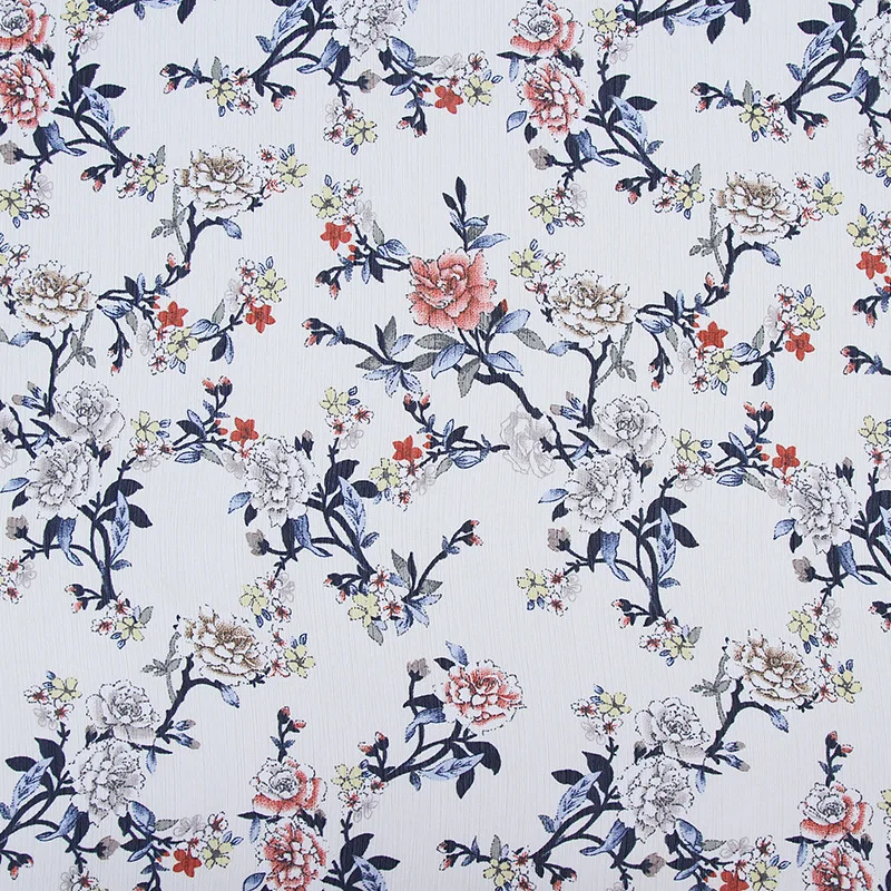 

New retro 50D imitation silk chiffon crepe printed chiffon fabric diy spring and summer dress apparel fabric