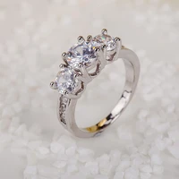 fashion zircon ring for womens copper silver colour glitter rhinestone engagement wedding ring kpop 2020 new jewelry wholesale