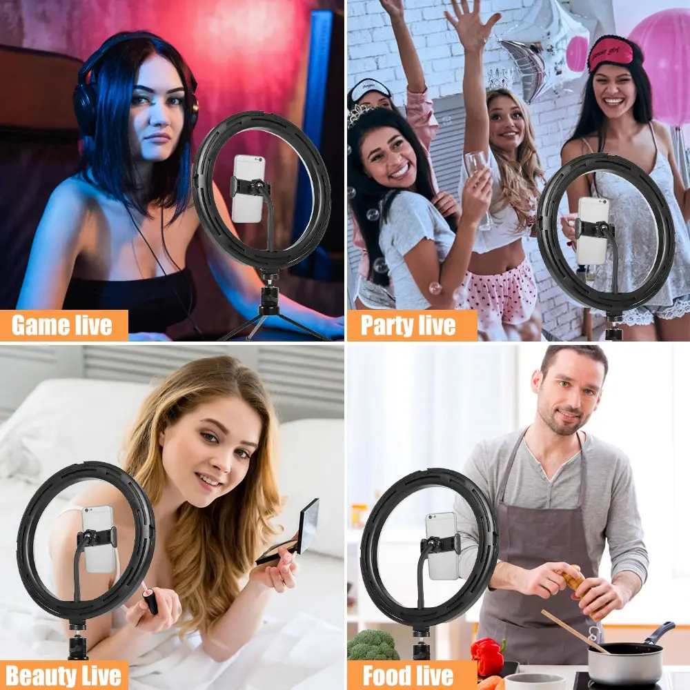 USB Selfie светодиодный кольцевой флэш-светильник портативная лампа для селфи